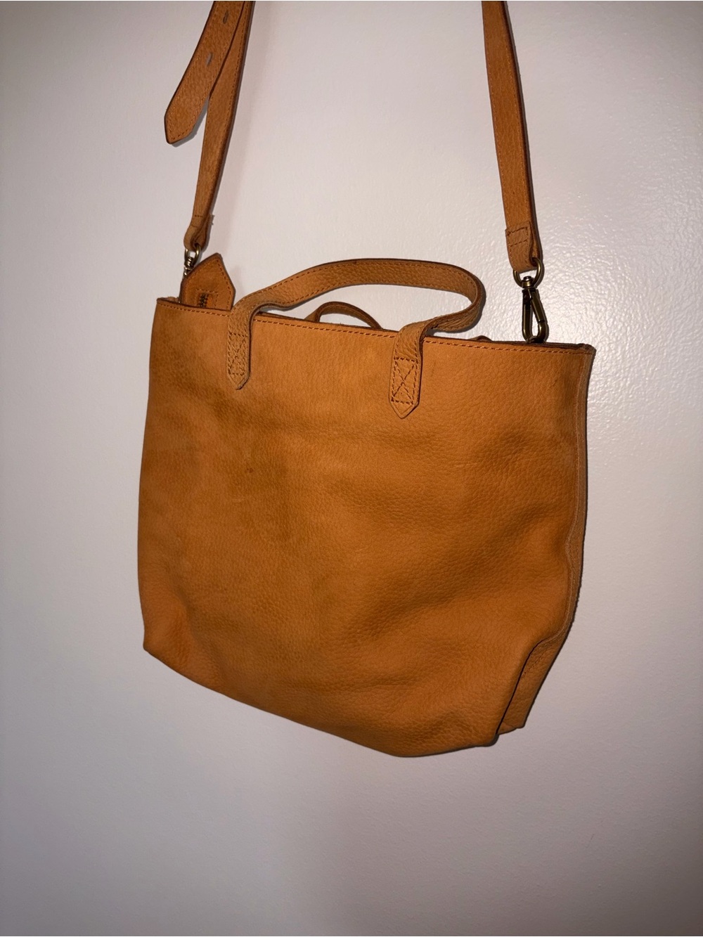 Madewell Classic Mustard/Tan Leather Tote Crossbody Bag
